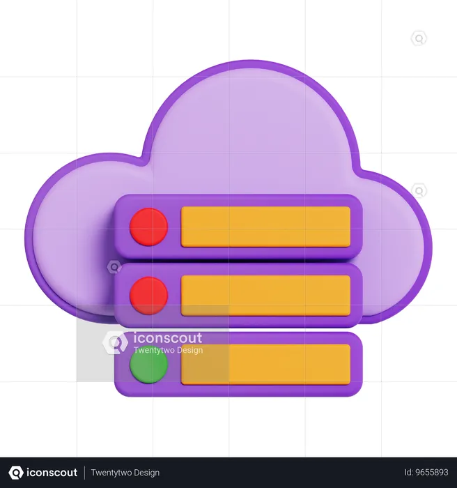 Cloud Server  3D Icon