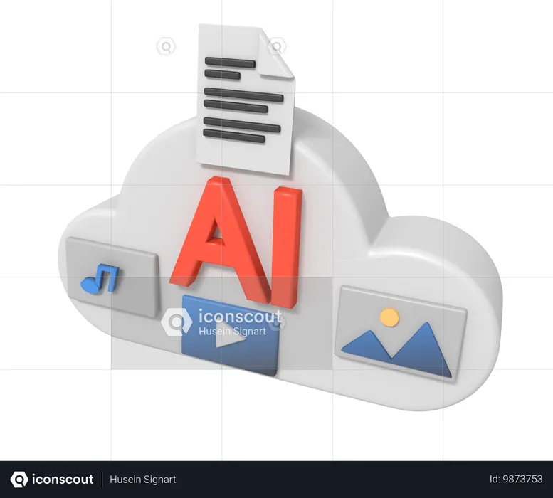 Cloud Server  3D Icon