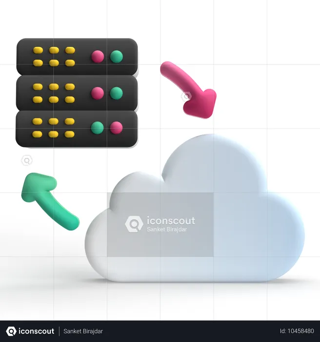 Cloud Server  3D Icon