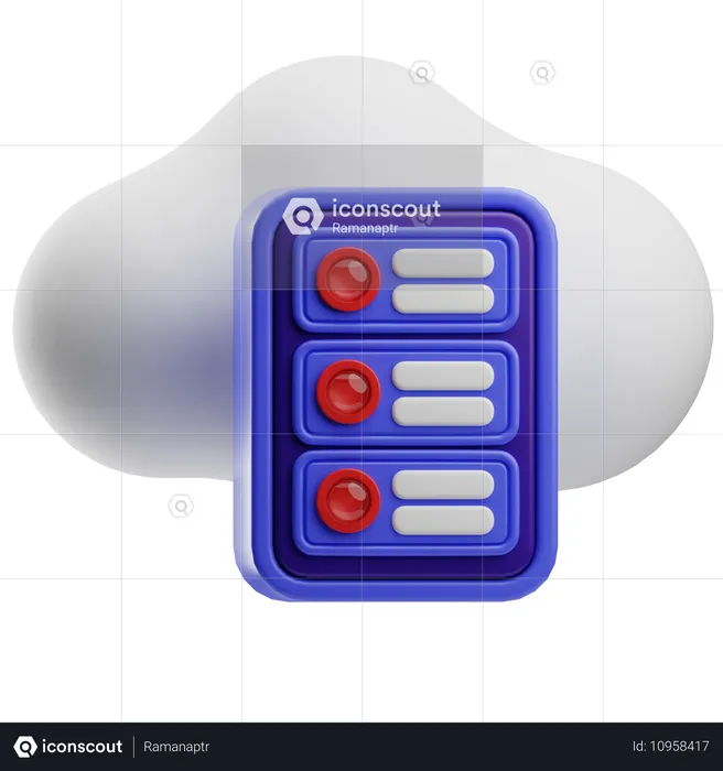 Cloud Server  3D Icon