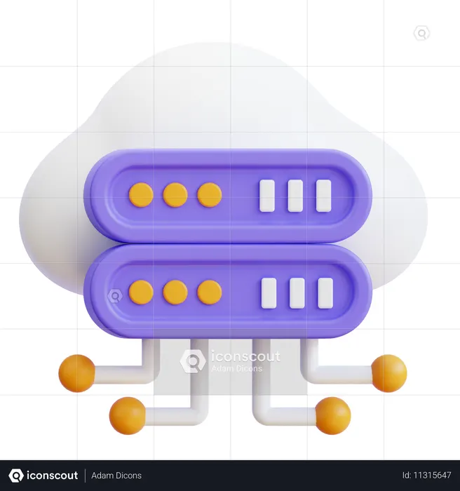 Cloud Server  3D Icon