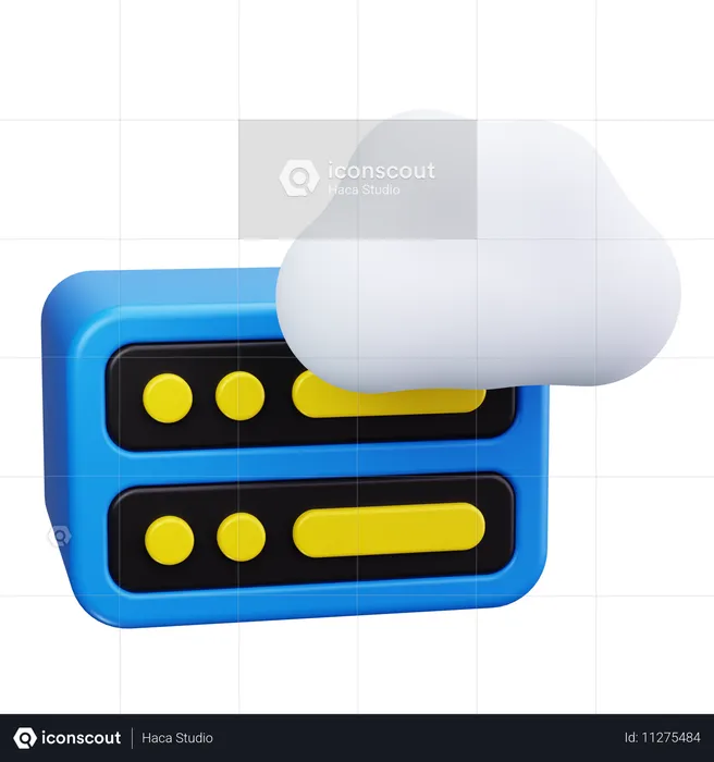 Cloud Server  3D Icon