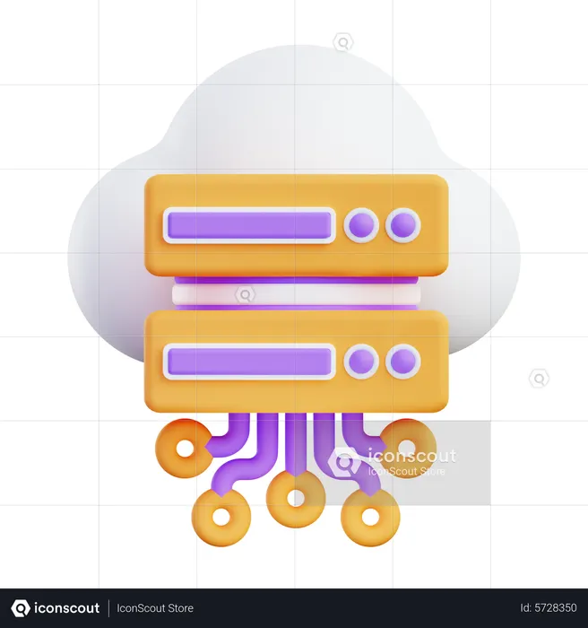 Cloud Server  3D Icon