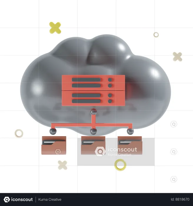 Cloud Server  3D Icon