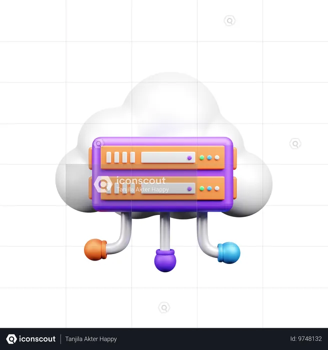 Cloud Server  3D Icon