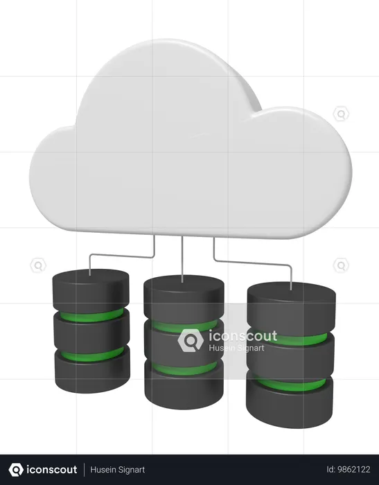 Cloud Server  3D Icon