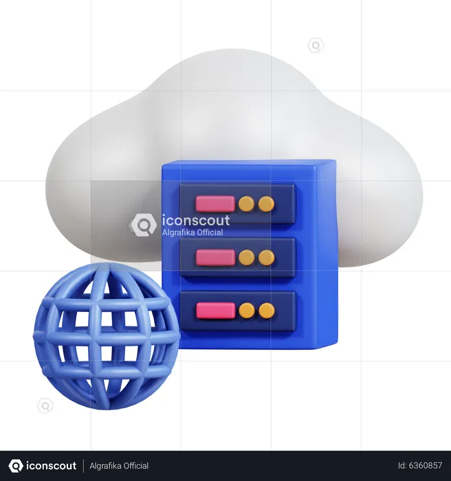 Cloud Server  3D Icon