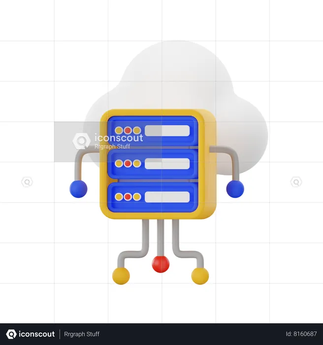 Cloud Server  3D Icon