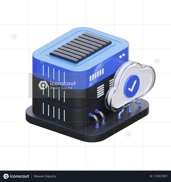 Cloud Server  3D Icon