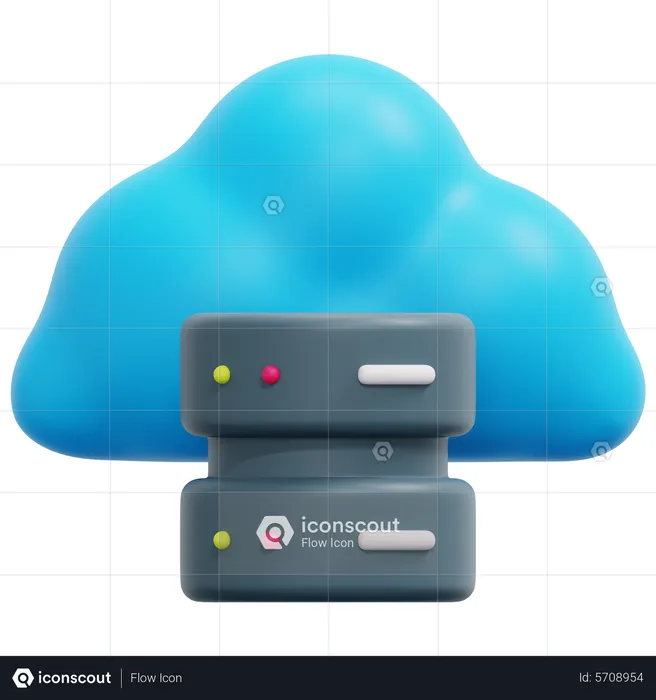 Cloud Server  3D Icon