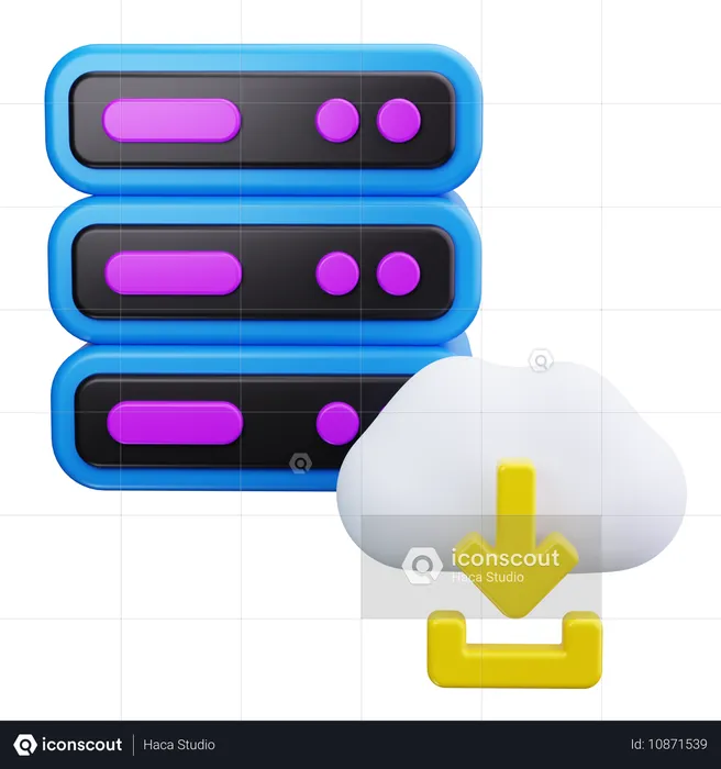 Cloud Server  3D Icon