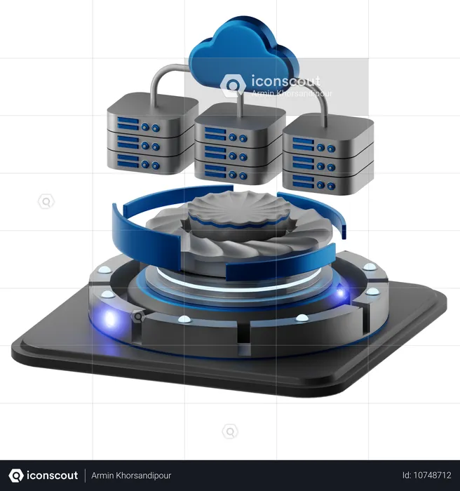 Cloud Server  3D Icon