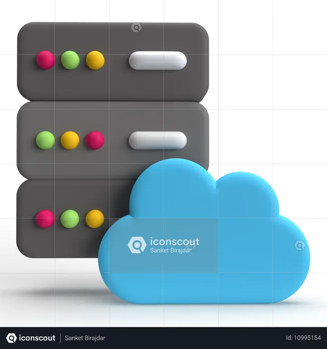 Cloud Server  3D Icon