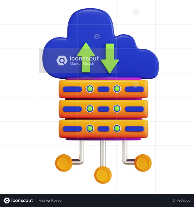 Cloud Server  3D Icon