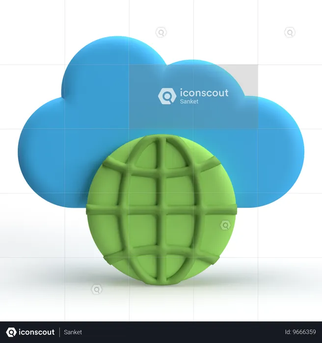 Cloud Server  3D Icon