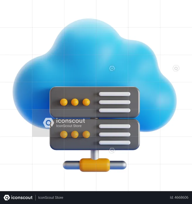 Cloud Server  3D Icon