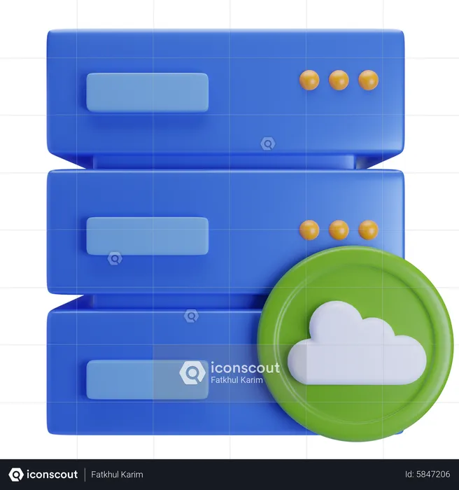 Cloud server  3D Icon