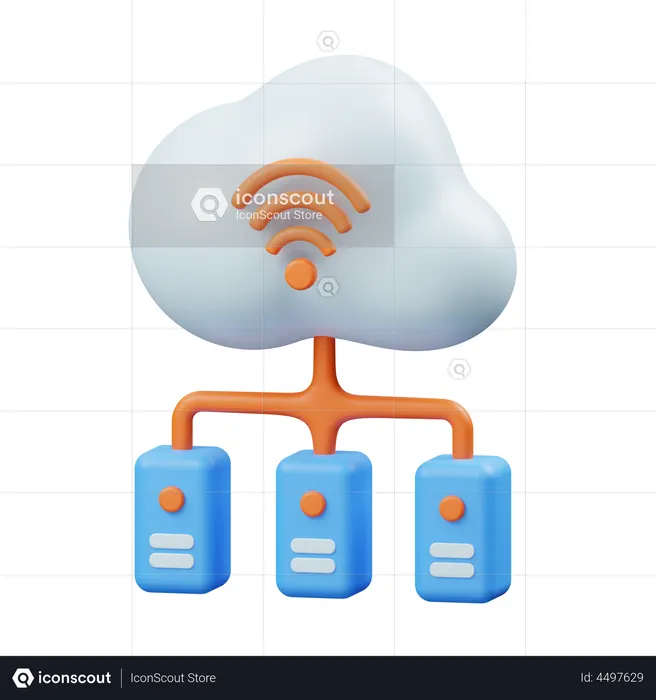 Cloud Server  3D Icon