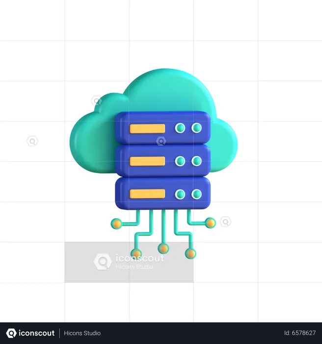 Cloud Server  3D Icon