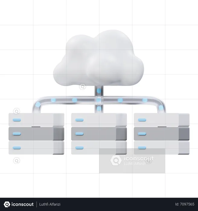 Cloud Server  3D Icon