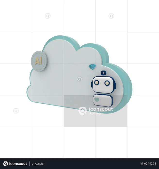 Cloud Server Ai Mode  3D Icon