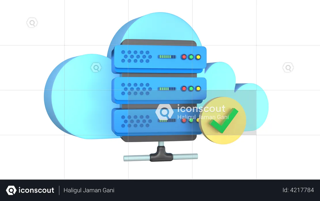 Cloud Server Completed  3D Illustration