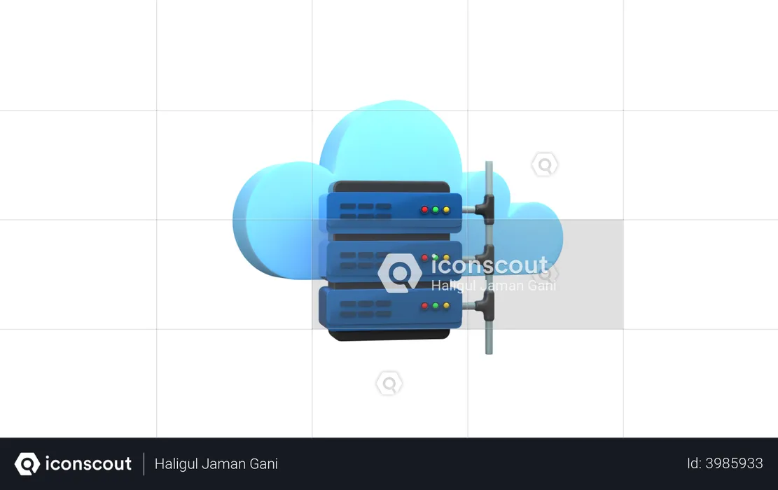 Cloud Server Connection  3D Illustration