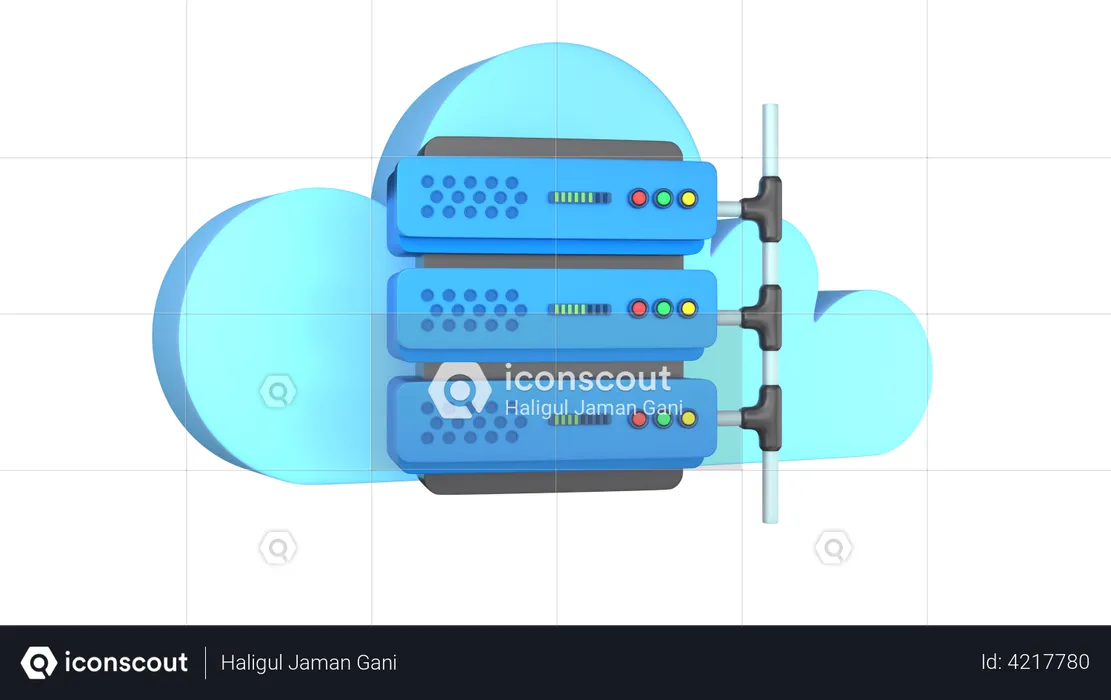 Cloud Server Connection  3D Illustration