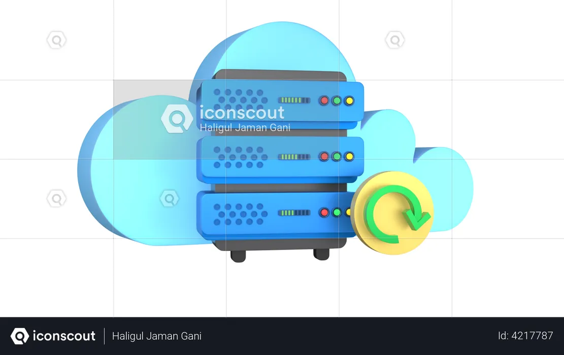 Cloud Server Refresh  3D Illustration