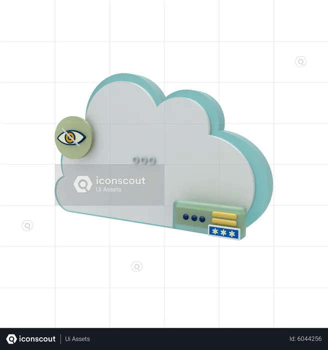 Cloud Server Security Mode  3D Icon