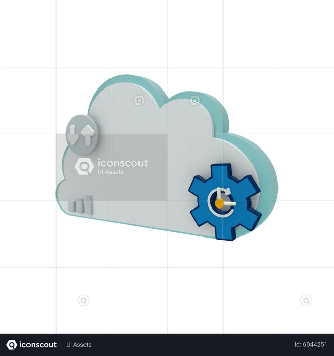 Cloud Server Speed Mode  3D Icon