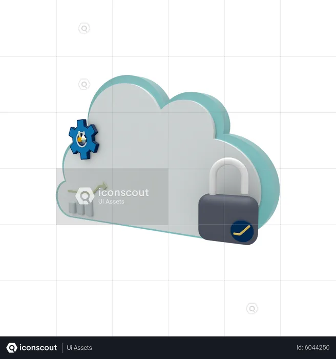 Cloud Server Unlock Mode  3D Icon