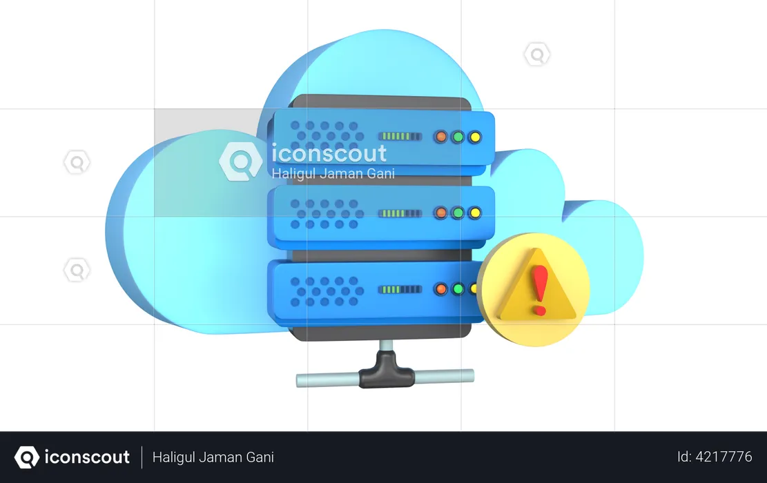 Cloud Server Warning  3D Illustration