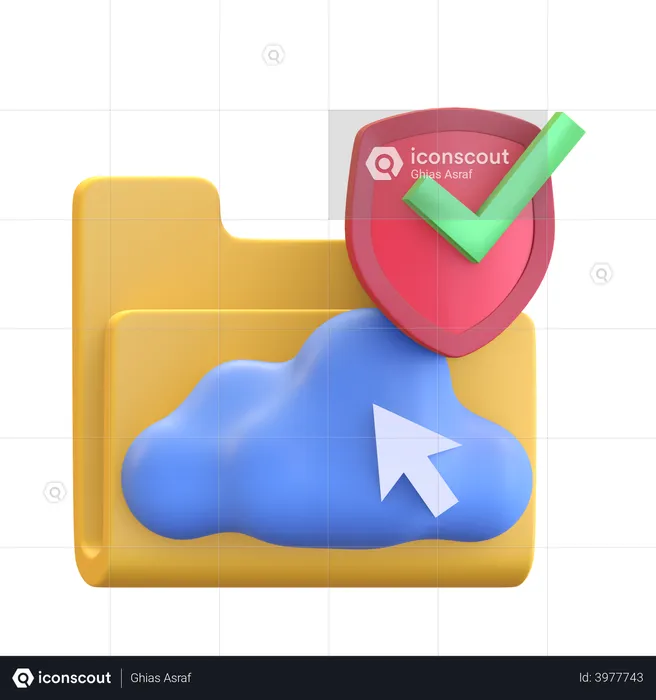Cloud service security  3D Illustration