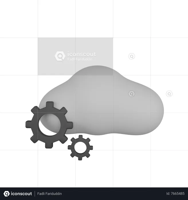 Cloud Setting  3D Icon