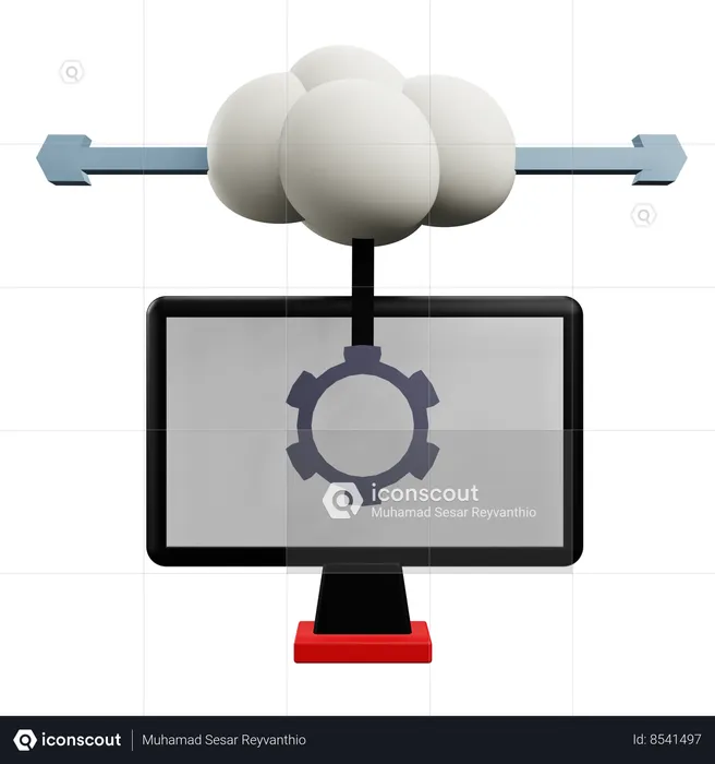 Cloud Setting  3D Icon