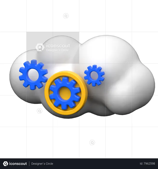 Cloud Setting  3D Icon