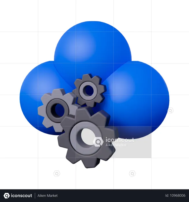 Cloud Setting  3D Icon