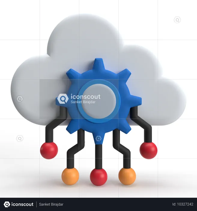 Cloud Setting  3D Icon