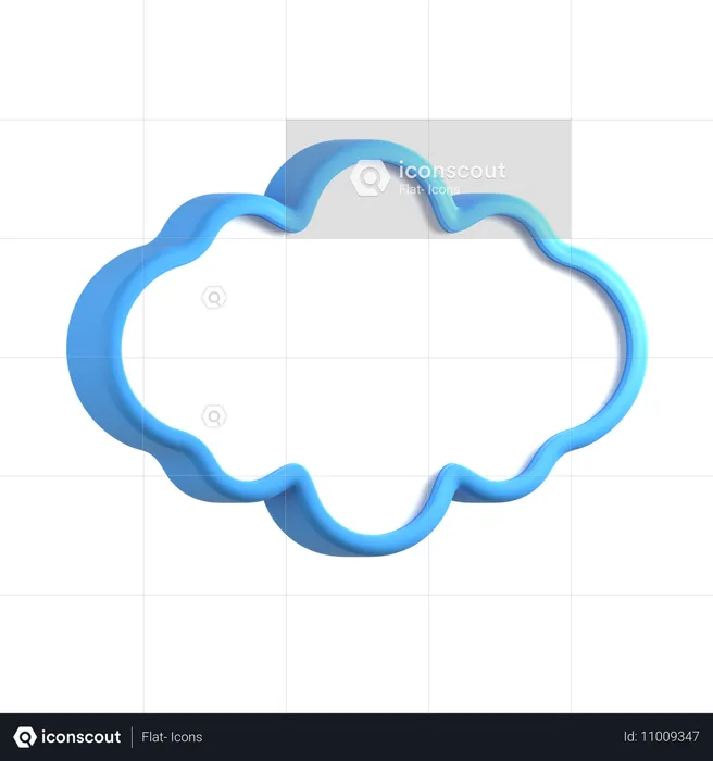 雲の形をしたテキストボックス  3D Icon