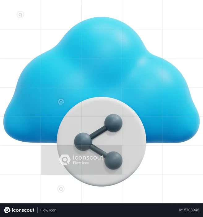 Cloud Sharing  3D Icon