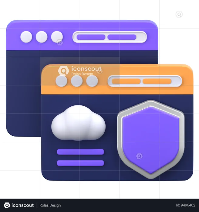 Cloud Shield  3D Icon