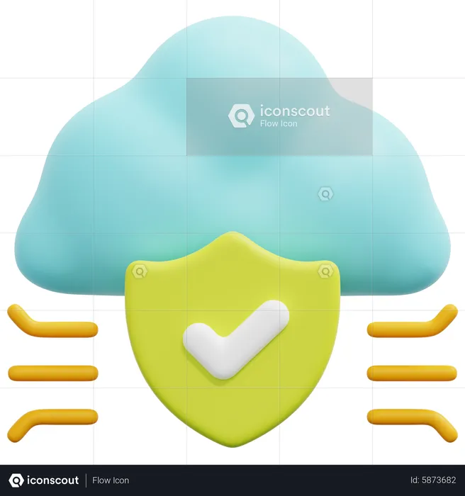 Cloud Shield  3D Icon