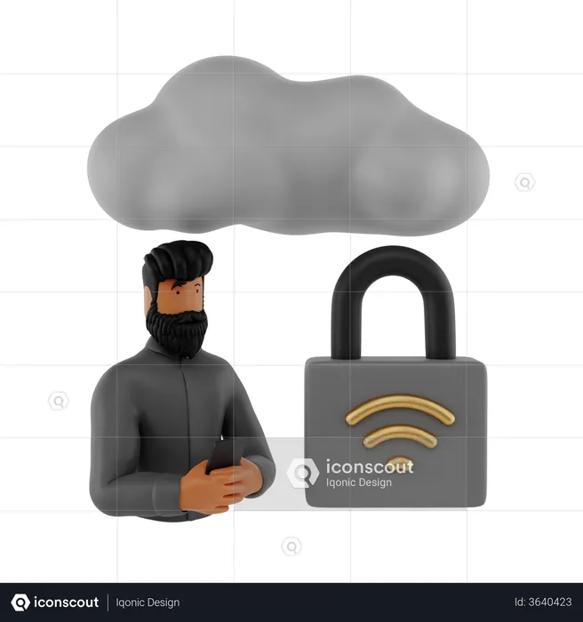 Cloud-Sicherheit  3D Illustration