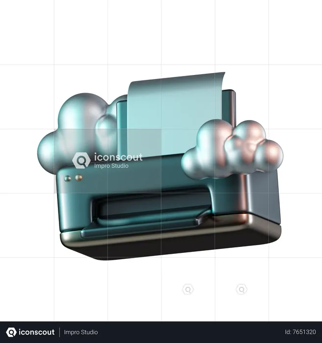 Cloud Smart Printer  3D Icon