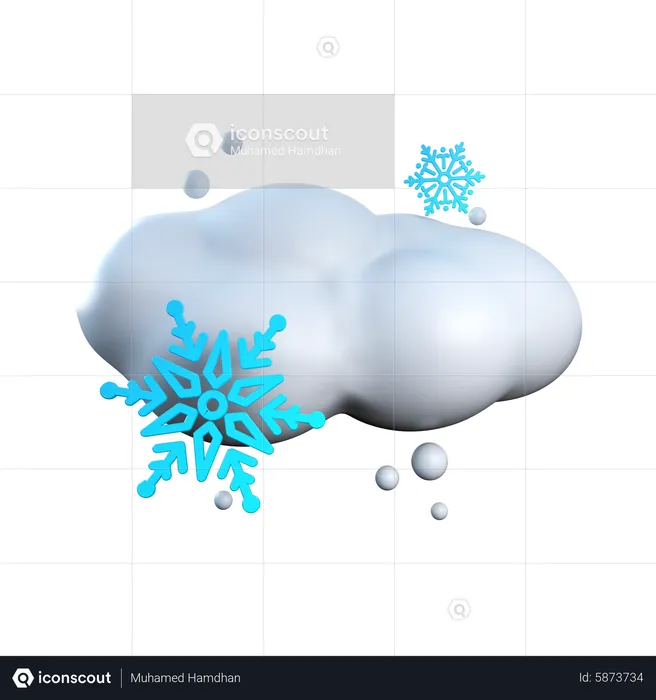 Cloud Snow  3D Icon