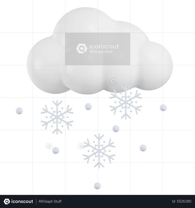 Cloud Snowfall  3D Icon
