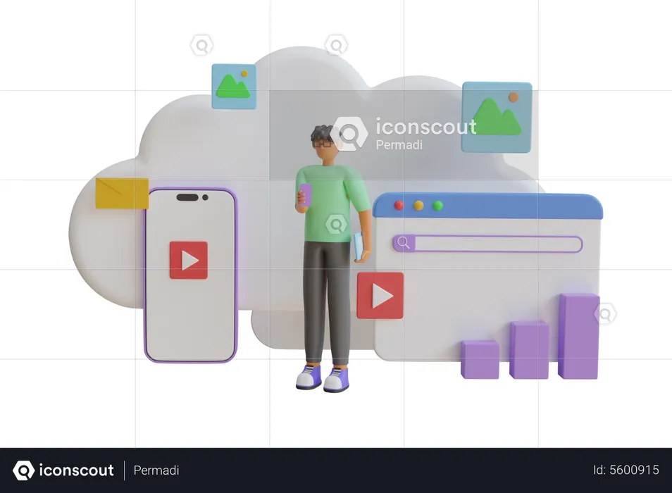 Cloud Storage  3D Illustration