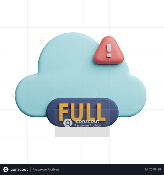 Cloud Storage Full  3D Icon