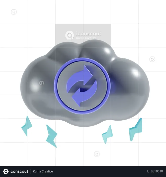 Synchronisation cloud  3D Icon